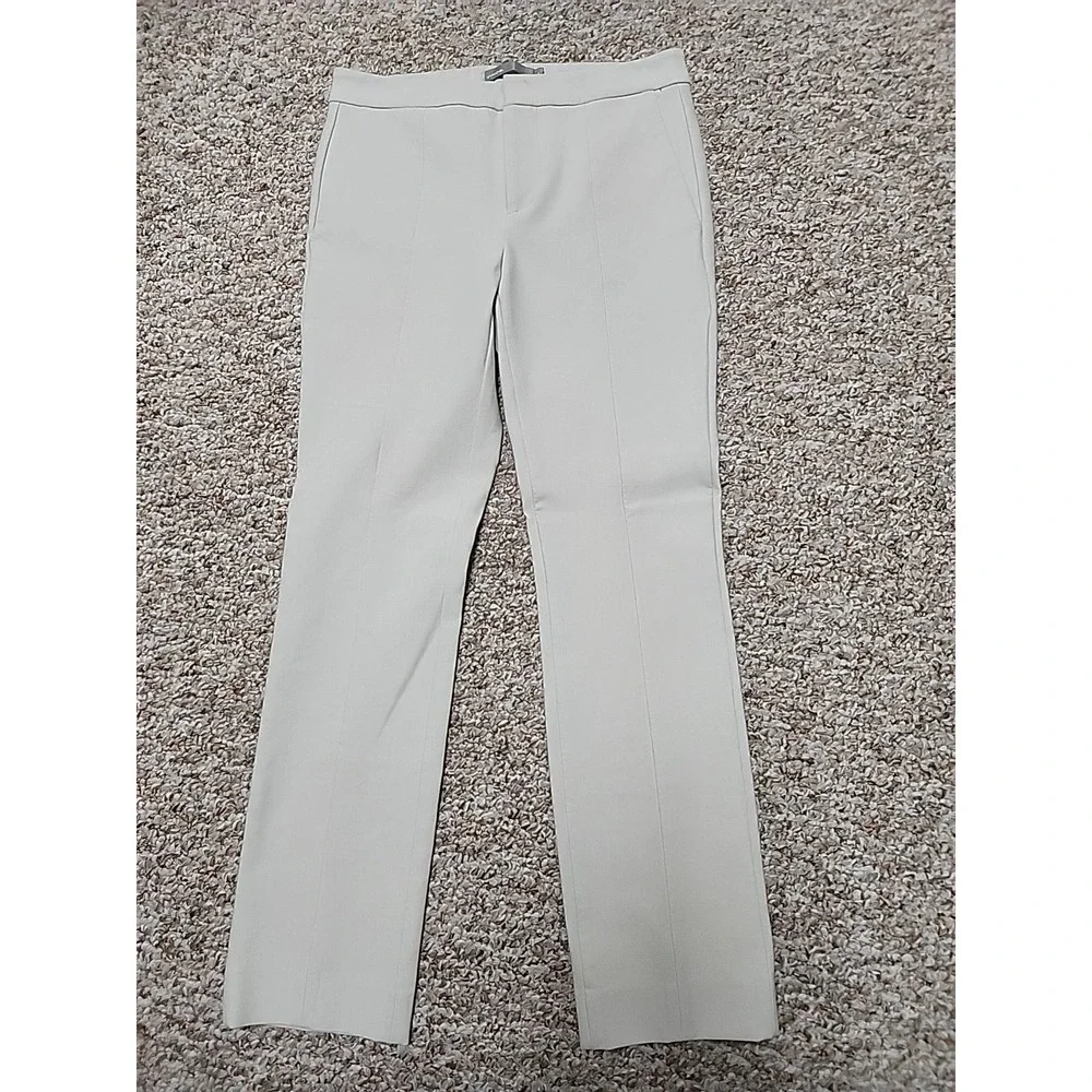 Vince Stitch Front /Back Seam Ponte Stretch Ankle Pant Size 0 Beige
